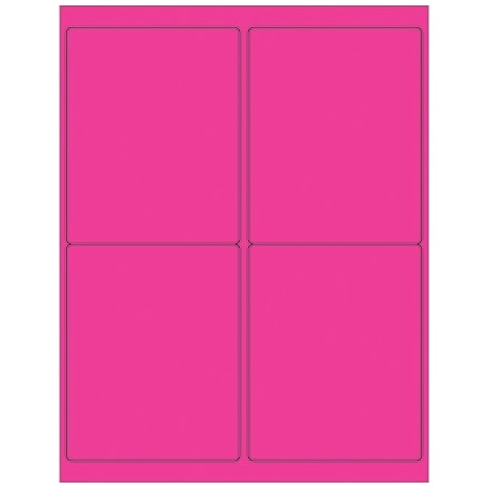 Bsc Preferred 4 x 5'' Fluorescent Pink Rectangle Laser Labels, 400PK BUY00025492